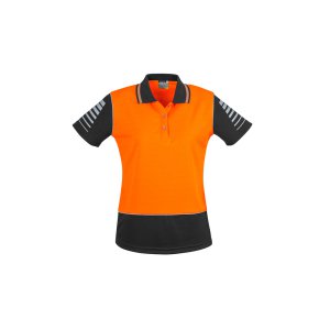 POLO LADIES HI-VIS ORA/BLK 20 ZHL236 ZONE