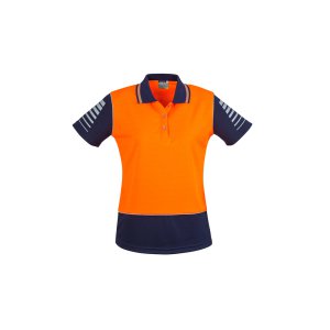 POLO LADIES HI-VIS ORA/NVY 12 ZHL236 ZONE