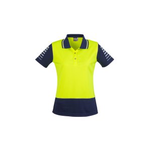 POLO LADIES HI-VIS YLW/NVY 24 ZHL236 ZONE