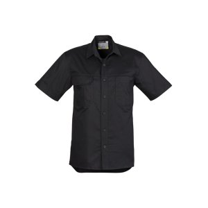 SHIRT MENS L/W S/S BLK XL ZW120 TRADIE