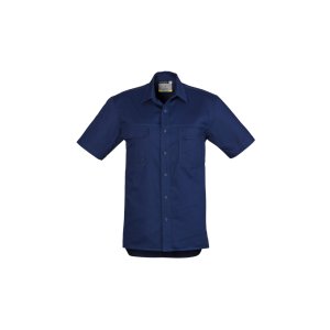 SHIRT MENS L/W S/S BLUE S ZW120 TRADIE