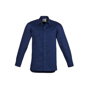 SHIRT MENS L/W L/S BLUE L ZW121 TRADIE