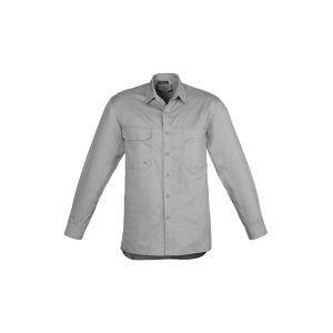 SHIRT MENS L/W L/S GRY S ZW121 TRADIE