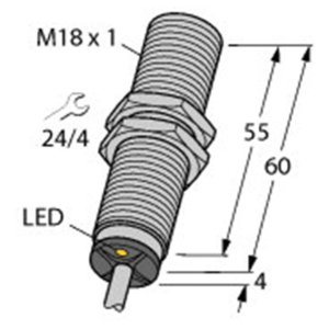 PROX SENSOR 5MM RANGE 18MM METAL NO UNIV VOLT 2M CABLE TURCK