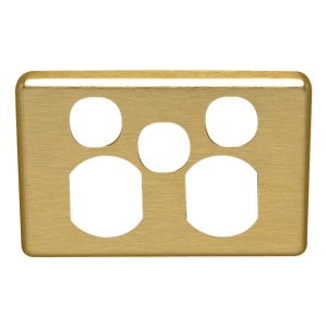 (I) COVERPLATE DBL SOCKET METAL BRUSHED ALUMINIUM C2025XC