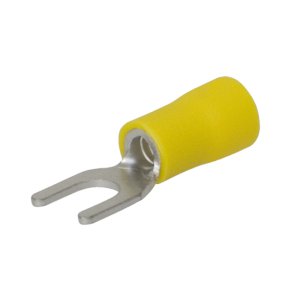 TERMINAL FORK PRE-INS 2.5-6.0MM M6 STUD 25PK YLW H4434