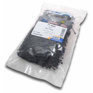 CABLE TIE 92X2.3MM UV BLACK 1000PK TY-RAP