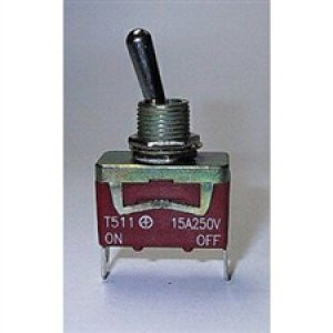 TOGGLE SWITCH 15A ON-OFF SPST SPADE TERM T403E TEND