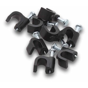 CABLE CLIP ROUND 6MM MASONRY NAIL BLACK 100/JR
