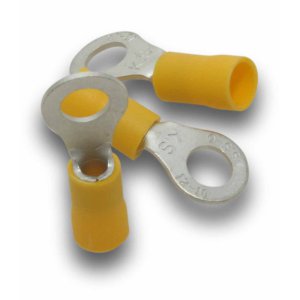 RING TERMINAL 6MM CABLE 6MM STUD YLW 50PK SUPERLUG