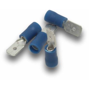 MALE TAB 2.5MM CABLE 6.4MM BLUE 100PK MT25L