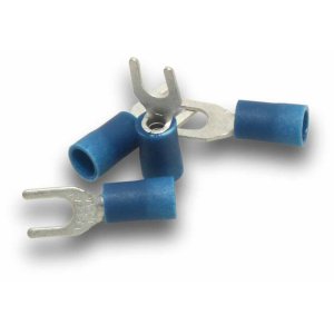 FORK TERMINAL 2.5MM CABLE 4MM STUD BLUE 100PK FT254L