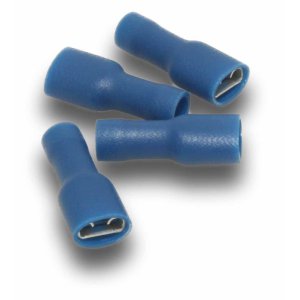 QUICK CONNECT FEMALE 6.4MM TAB FULL INS BLUE 50PK FIQC25L