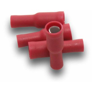 BULLET CONNECTOR FEMALE 1.5MM CABLE RED 100PK FBC15L