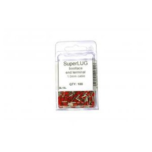 BOOTLACE END TERMINAL 1.0MM CABLE RED 100PK BL10L