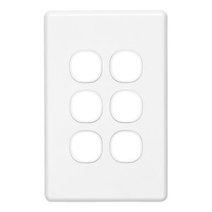 GRID PLATE & COVER 6G VERT WHT C2036VH