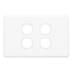 GRID PLATE & COVER 4G VERT WHT C2034VH