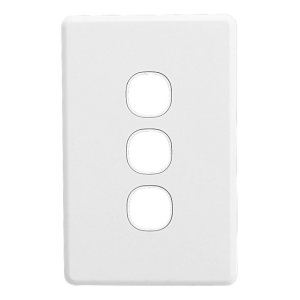 GRID PLATE & COVER 3G VERT WHT C2033VH