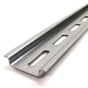 DIN MOUNT RAIL TS35F STEEL SLOTTED 2MTR