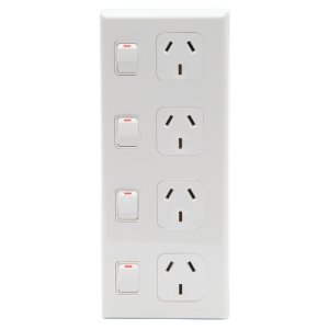 SOCKET SW 4G VERT WHITE 641 PDL
