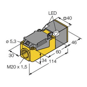 PROX SENSOR 15MM RANGE 40MM RECT TERM ENTRY PNP/NPN TURCK