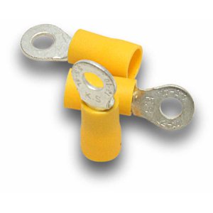 RING TERMINAL 6MM CABLE 4MM STUD YLW 15PK SUPERLUG
