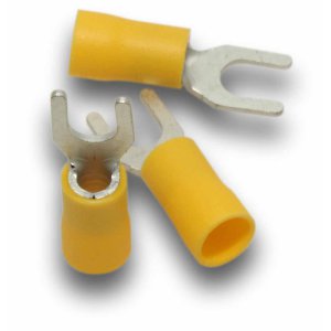 FORK TERMINAL 6MM CABLE 4MM STUD YLW 15PK FT64S