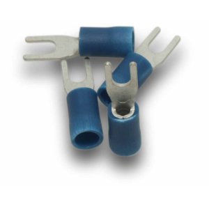 FORK TERMINAL 2.5MM CABLE 3MM STUD BLUE 25PK FT253S