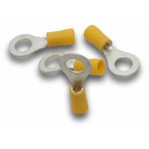 RING TERMINAL 6MM CABLE 8MM STUD YLW 10PK SUPERLUG