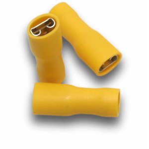 QUICK CONNECT FEMALE 6.4MM TAB FULL INS YLW 10PK FIQC6S