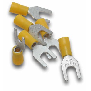 FORK TERMINAL 6MM CABLE 6MM STUD YLW 10PK FT66S