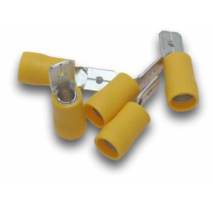 MALE TAB 6MM CABLE 6.4MM TAB YLW 10PK MT6S