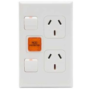 SOCKET SW 2G VERT W/ RCD ON WHITE 692P PDL