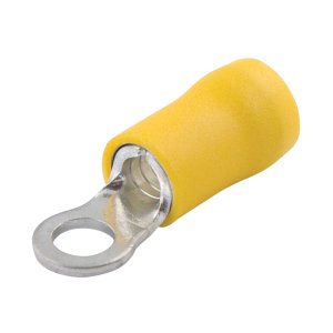 TERMINAL RING PRE-INS 2.5-6.0MM M4 STUD YLW 25PK H4131