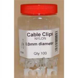 CABLE CLIP ROUND 8MM NATURAL 100/JR