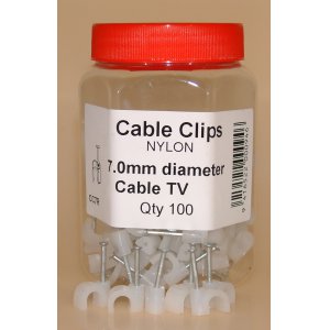 CABLE CLIP ROUND 7MM NATURAL 100/JR