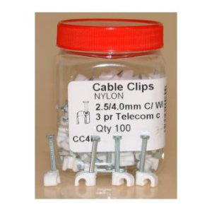 CABLE CLIP ROUND 2.5-4MM WIRE 3 PAIR TELEPHONE 100/JR