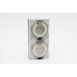 SOCKET DOUBLE 10A 3 PIN 250V 1PH IP66 GRY 56SO310/2LE