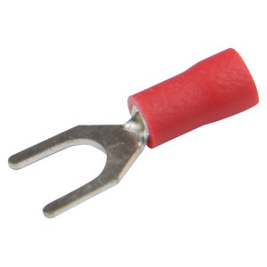 TERMINAL FORK PRE-INS 0.5-1.5MM M5 STUD 25PK RED H4415