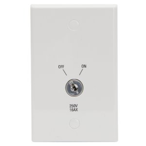 KEY SWITCH LOCKABLE ON/OFF 16A WHT 568 PDL