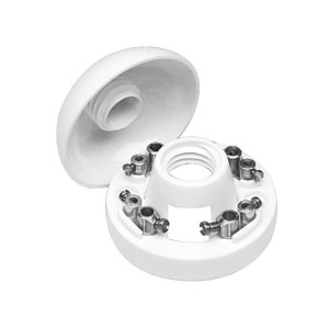 84 HPM CEILING ROSE 4 FXD TERM 10A WHITE