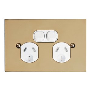 (I) OUTLET POWER DBL 250V 10A B STYLE BBSL25A CLIPSAL WHITE