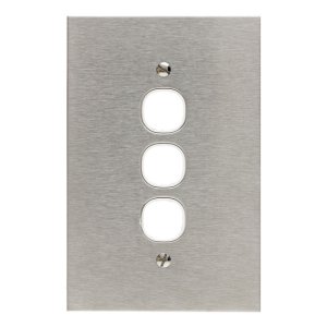 (I) PLATE S/S & 3G GRID BSL33VH CLIPSAL WHITE