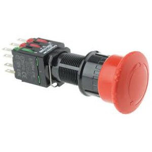 (I) EMER STOP BUTTON 16MM 30MM TRIGGER TTR 1NO 2NC TELE