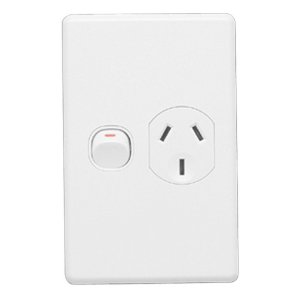 SOCKET SW SGL VERT 10A WHT C2015V-WE