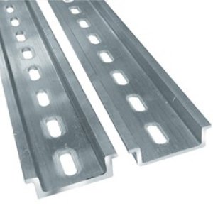 (I) DIN MOUNT RAIL TS35F STEEL SLOTTED 1MTR