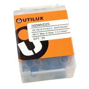 TERMINAL 6.3MM QC RECEPTACLE BLUE 25PK H2595 UTILUX