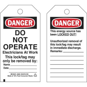BRADY 65504 LOCKOUT TAG DO NOT OPER PK25