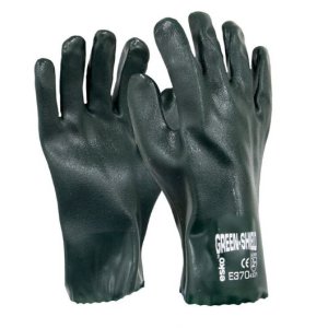 GLOVE PVC DBL DIP GRN 27CM E370 SHIELD