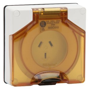 SOCKET 10A 3 PIN 250V 1PH IP66 GRY 56SO310LE